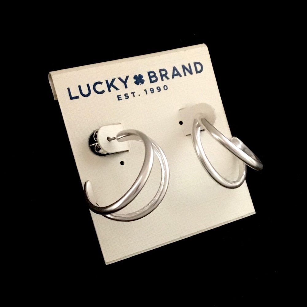 Lucky Brand Double Hoop Earrings - Picture 2 of 3